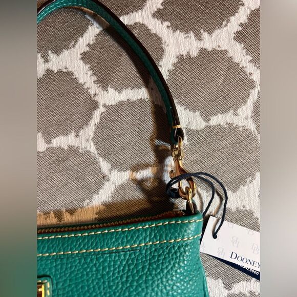 Dooney & Bourke NWT Turquoise Leather Mini Shoulder or Wristlet Bag summer fun - Picture 14 of 15